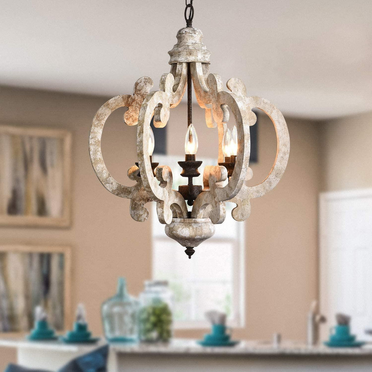 Antique White Style Chandelier - view 17