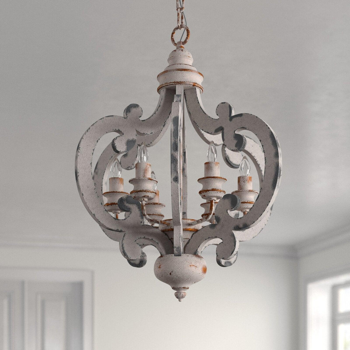 Antique White Style Chandelier - view 30