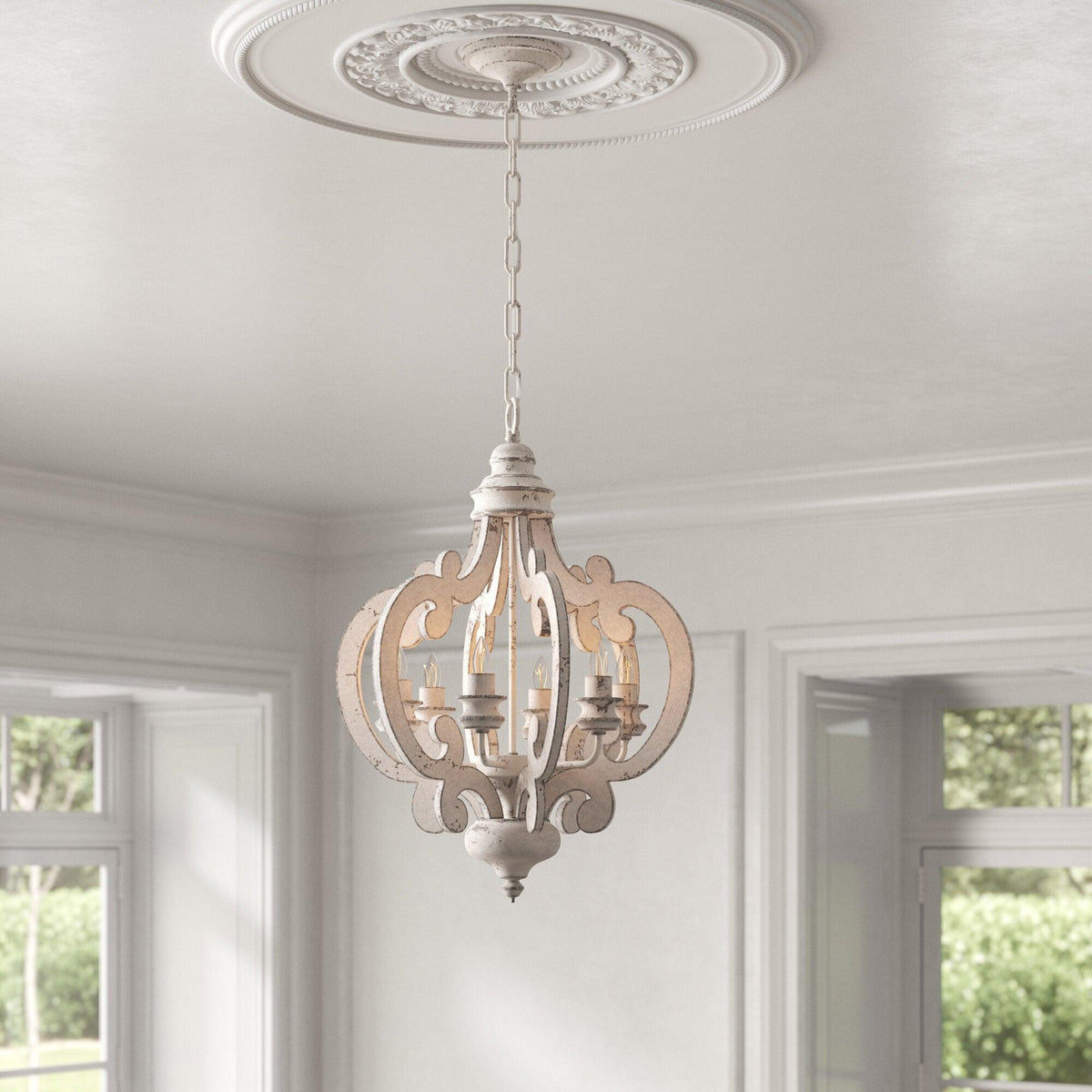 Antique White Style Chandelier - view 2