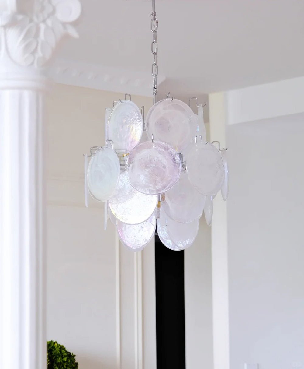 Aqua White Glass Murano Chandelier - view 34