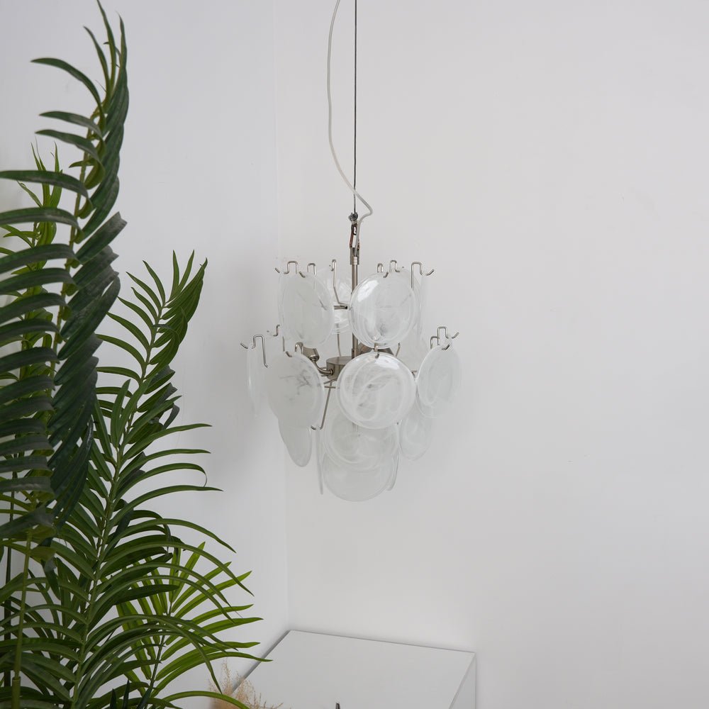 Aqua White Glass Murano Chandelier - view 35