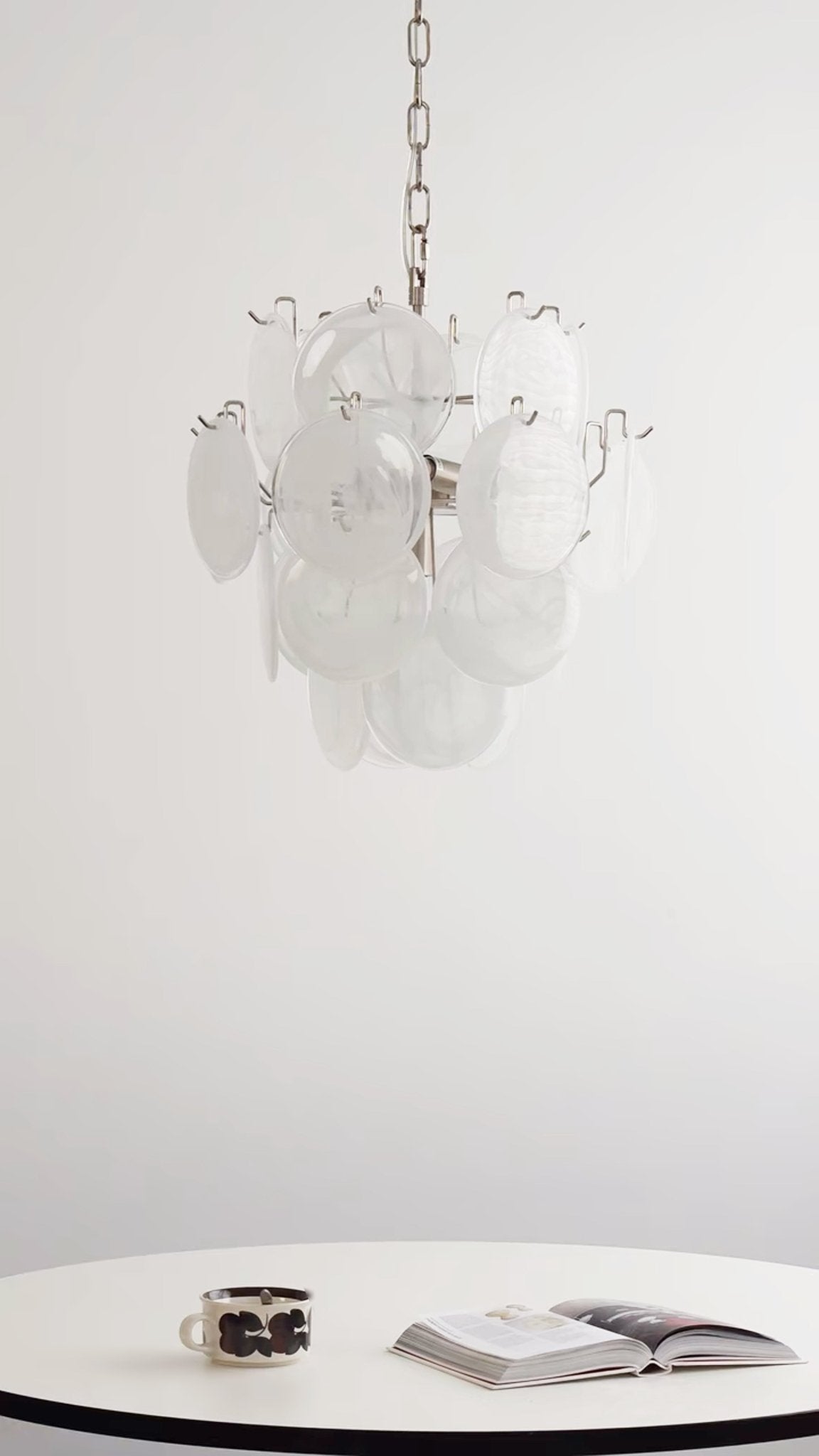 Aqua White Glass Murano Chandelier - view 37