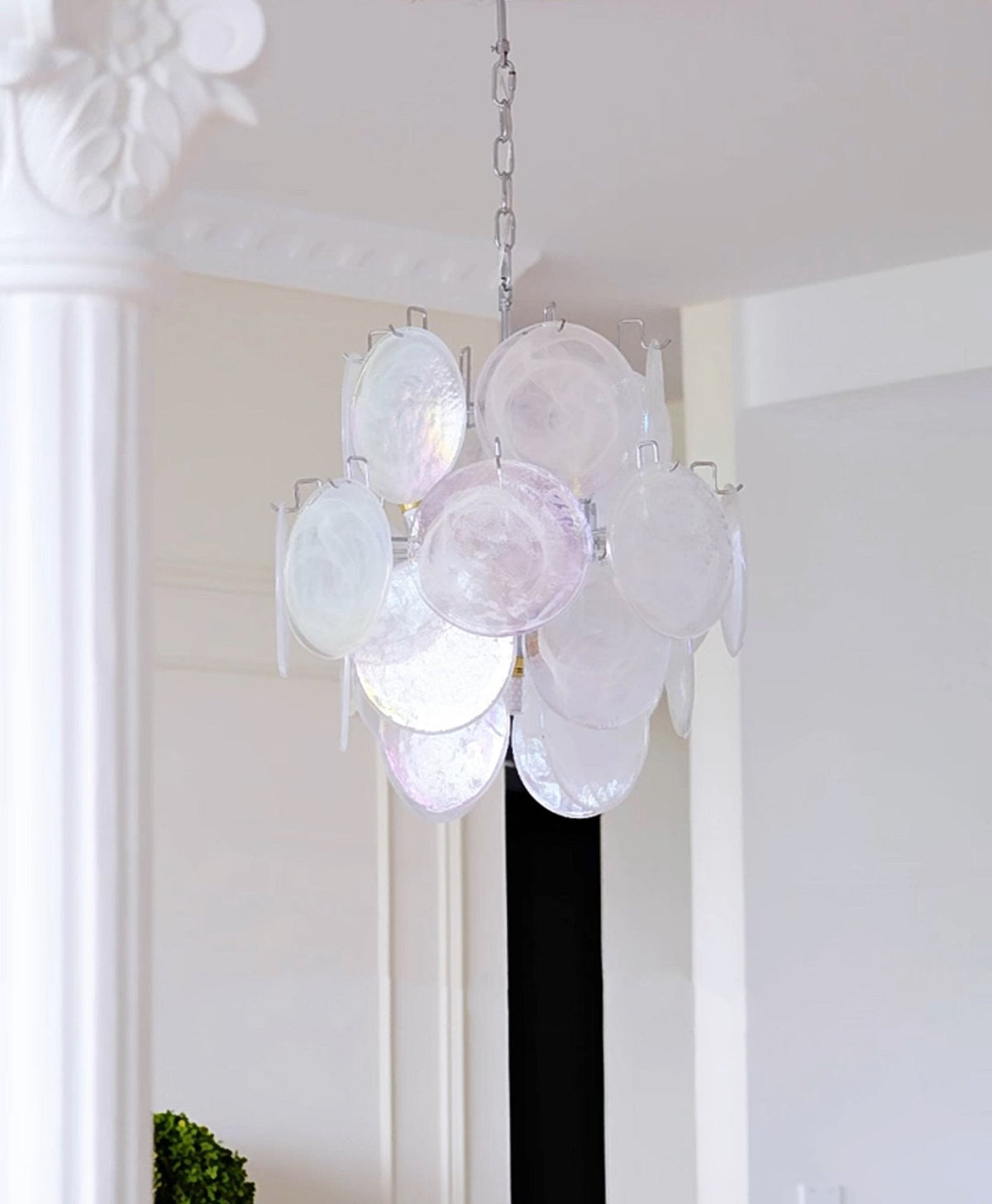 Aqua White Glass Murano Chandelier - view 38