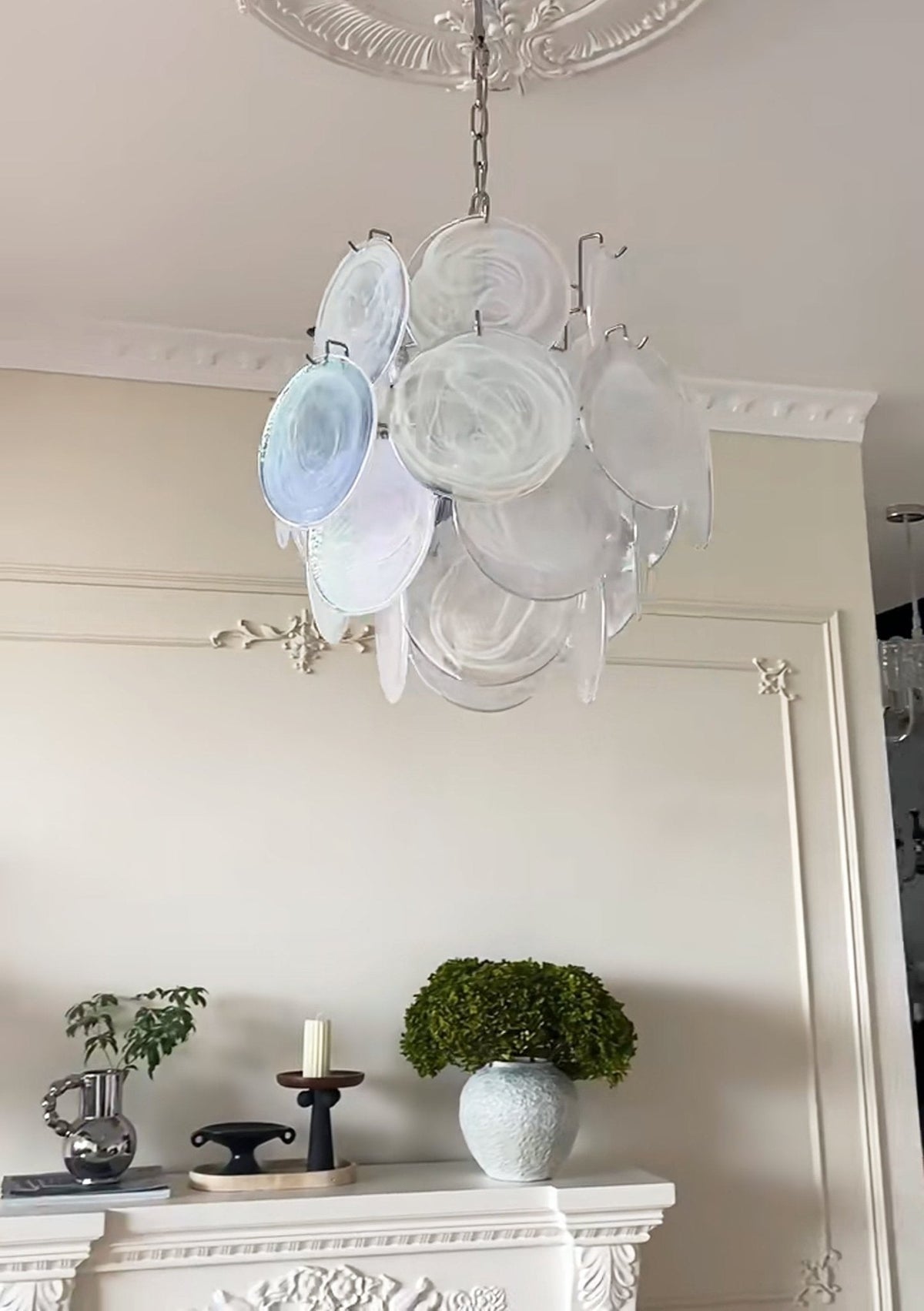 Aqua White Glass Murano Chandelier - view 40