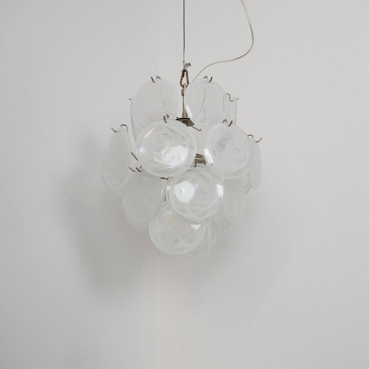 Aqua White Glass Murano Chandelier - view 41