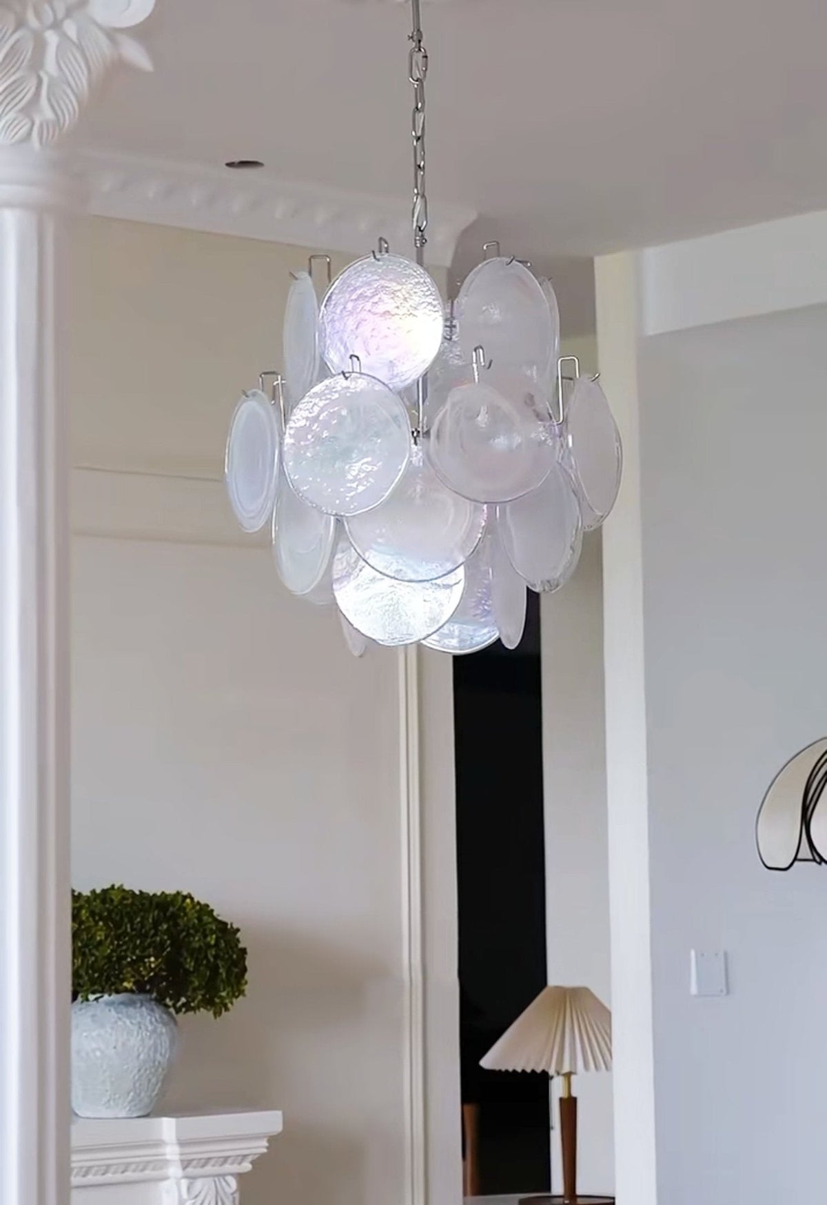 Aqua White Glass Murano Chandelier - view 44