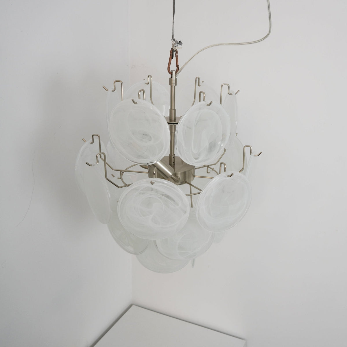 Aqua White Glass Murano Chandelier - view 46