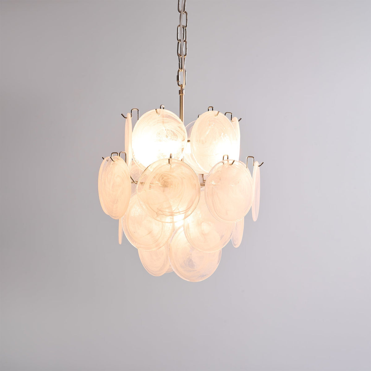 Aqua White Glass Murano Chandelier - view 26