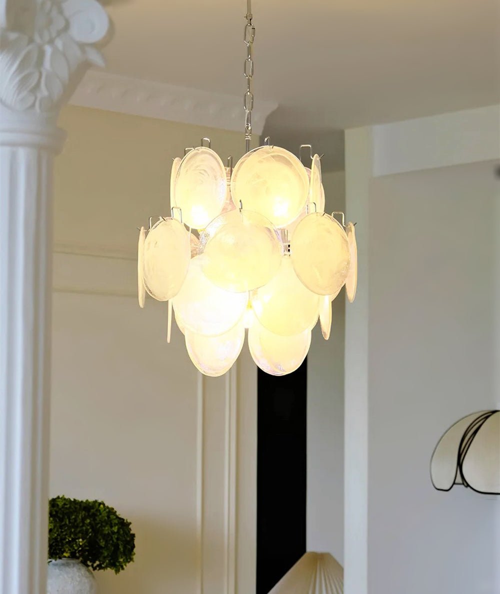 Aqua White Glass Murano Chandelier - view 3