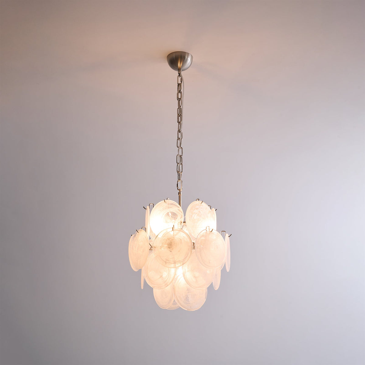 Aqua White Glass Murano Chandelier - view 27