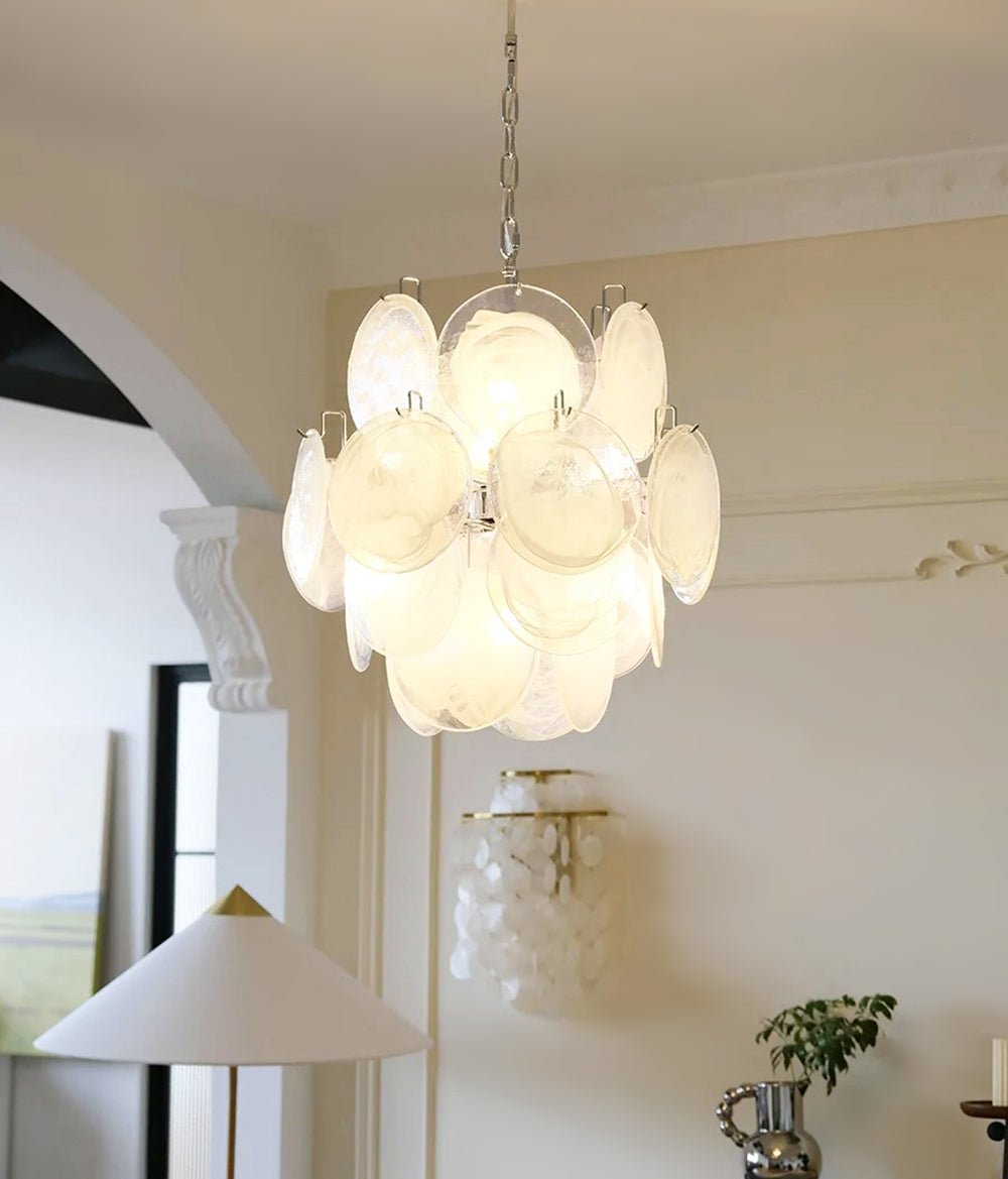 Aqua White Glass Murano Chandelier - view 2