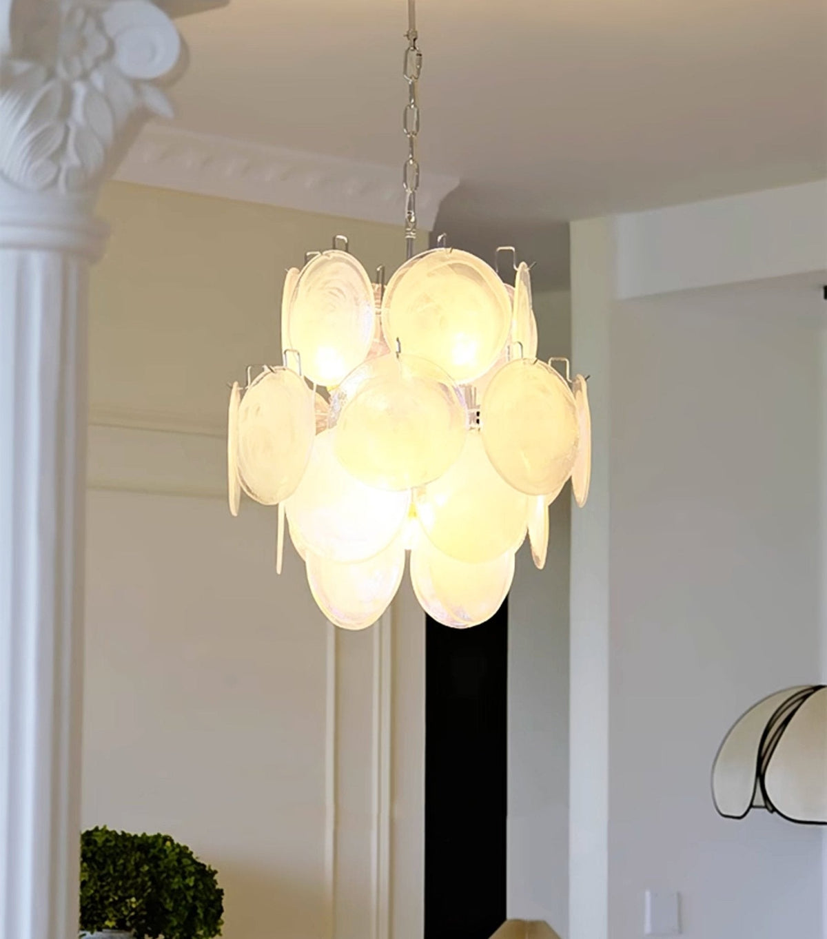 Aqua White Glass Murano Chandelier - view 33