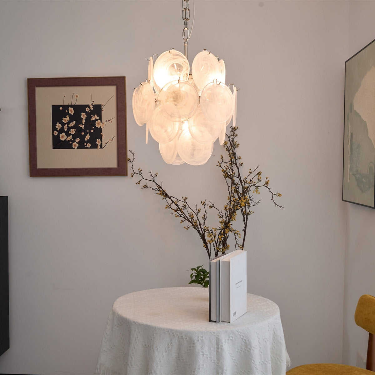 Aqua White Glass Murano Chandelier - view 6