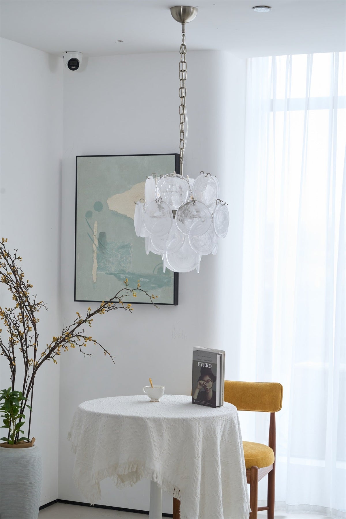 Aqua White Glass Murano Chandelier - view 14