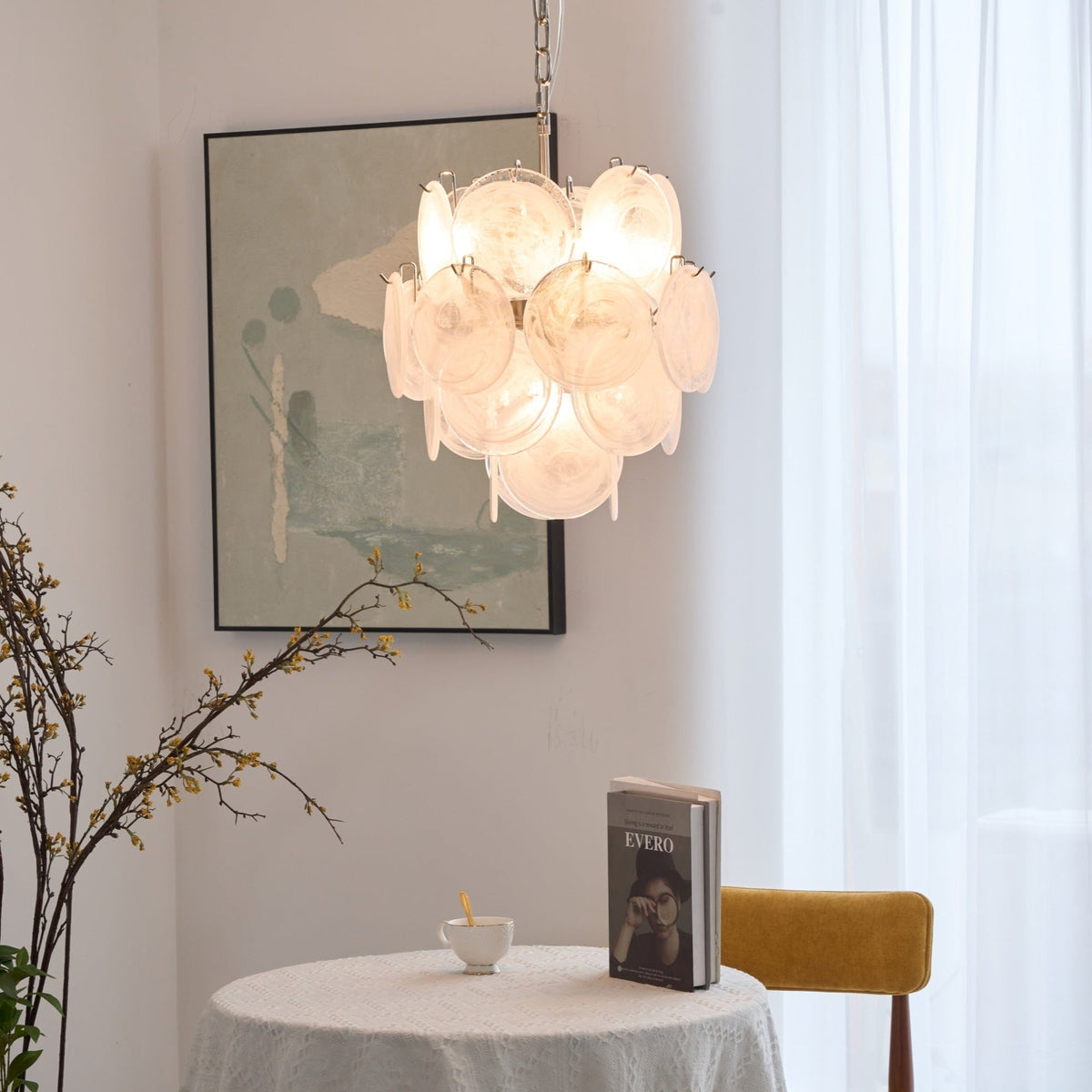 Aqua White Glass Murano Chandelier - view 5