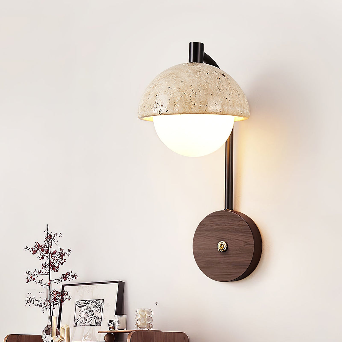 Arco Travertine Wall Lamp