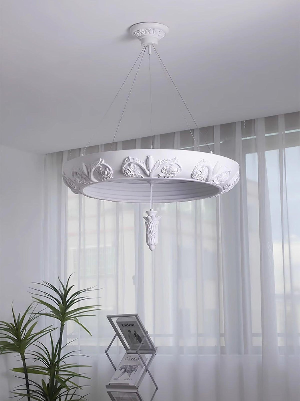 Artistic Carved Plaster Chandelier - view 13