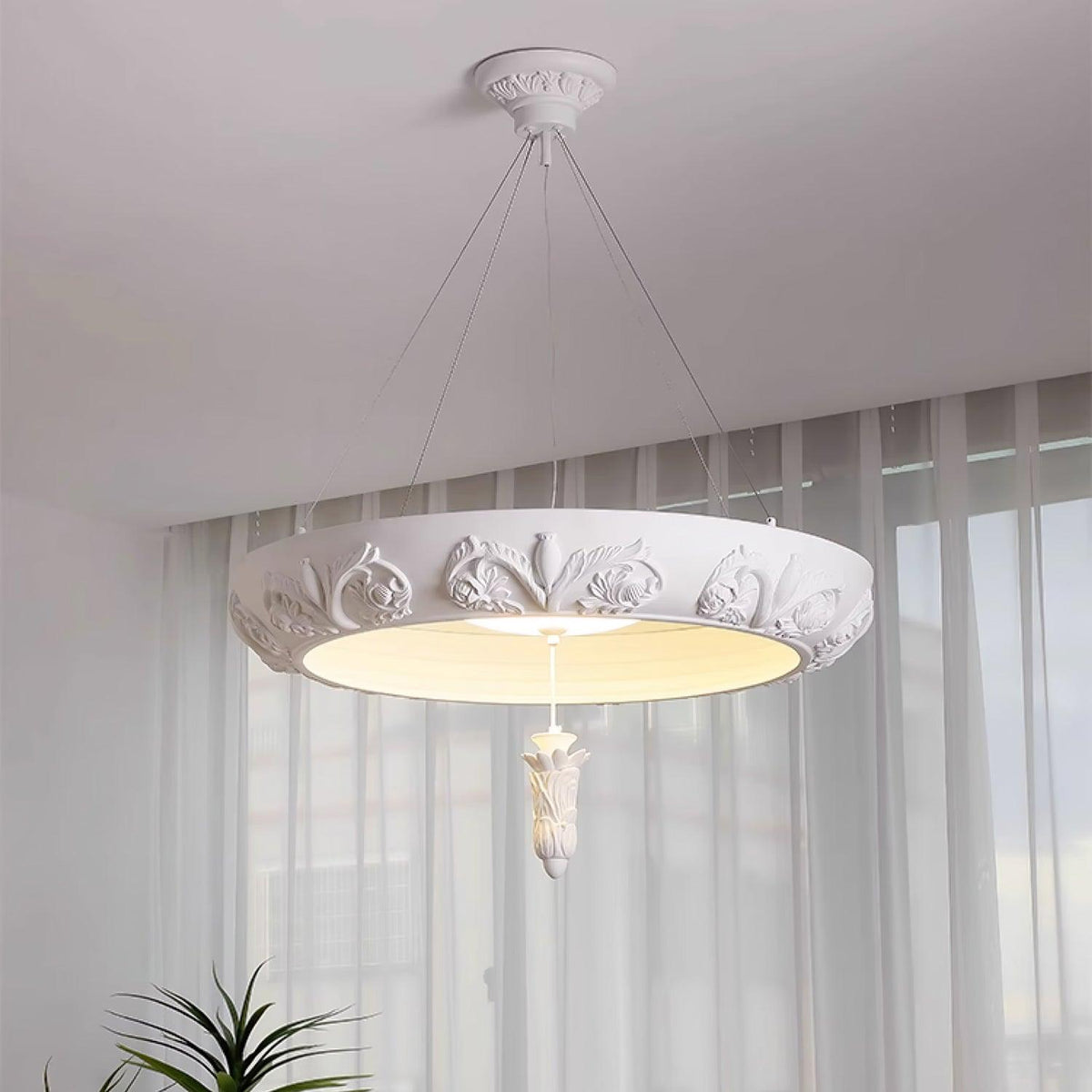 Artistic Carved Plaster Chandelier - view 15