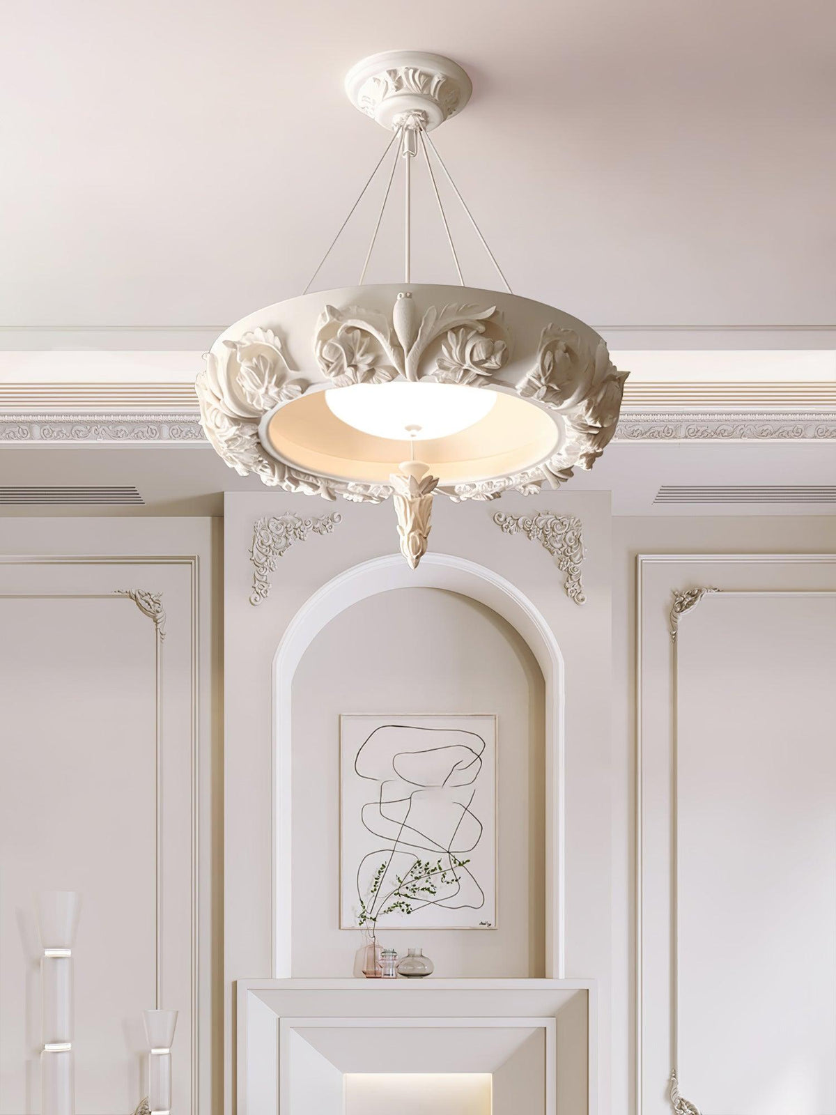 Artistic Carved Plaster Chandelier - view 17