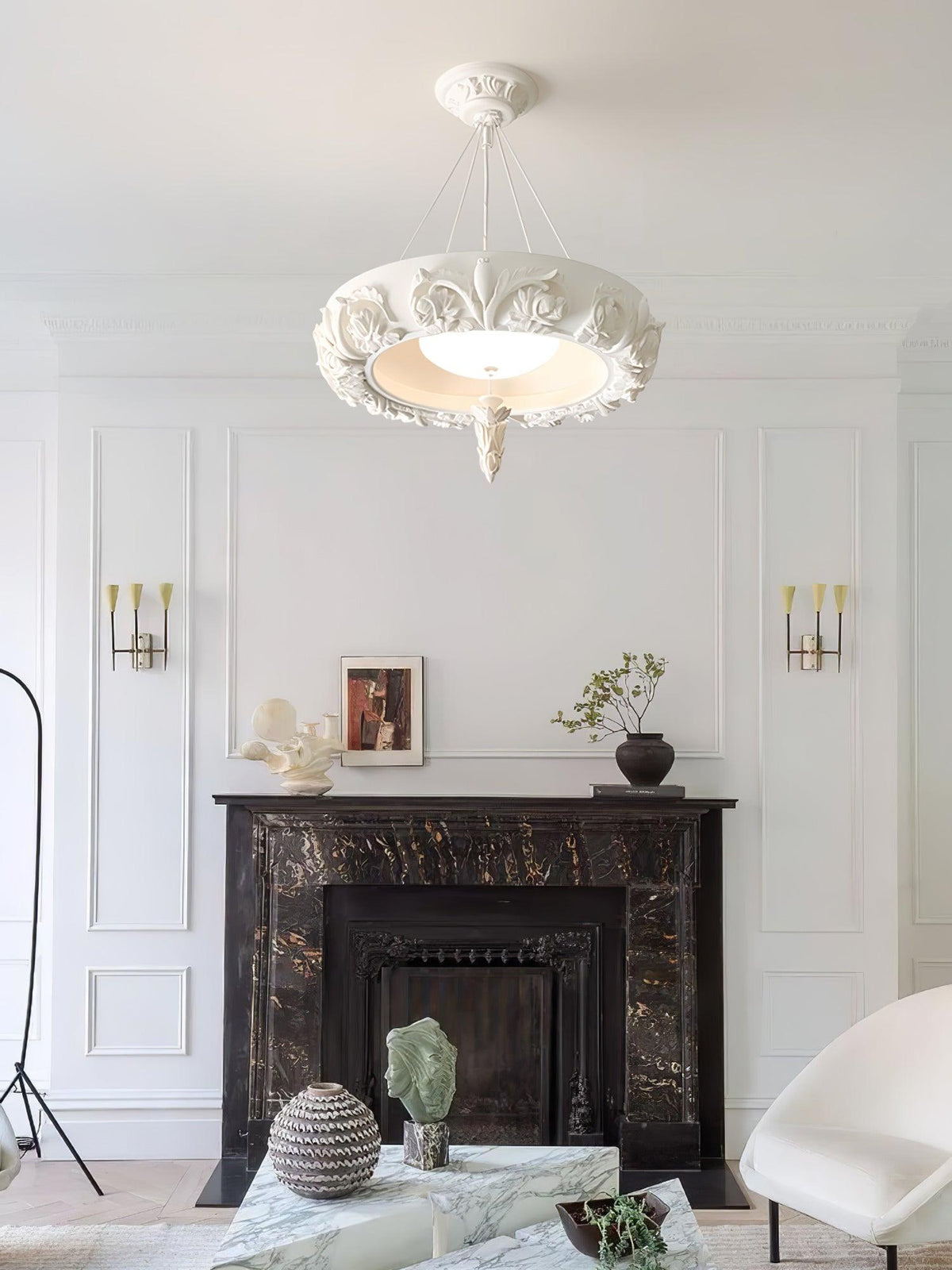 Artistic Carved Plaster Chandelier - view 7