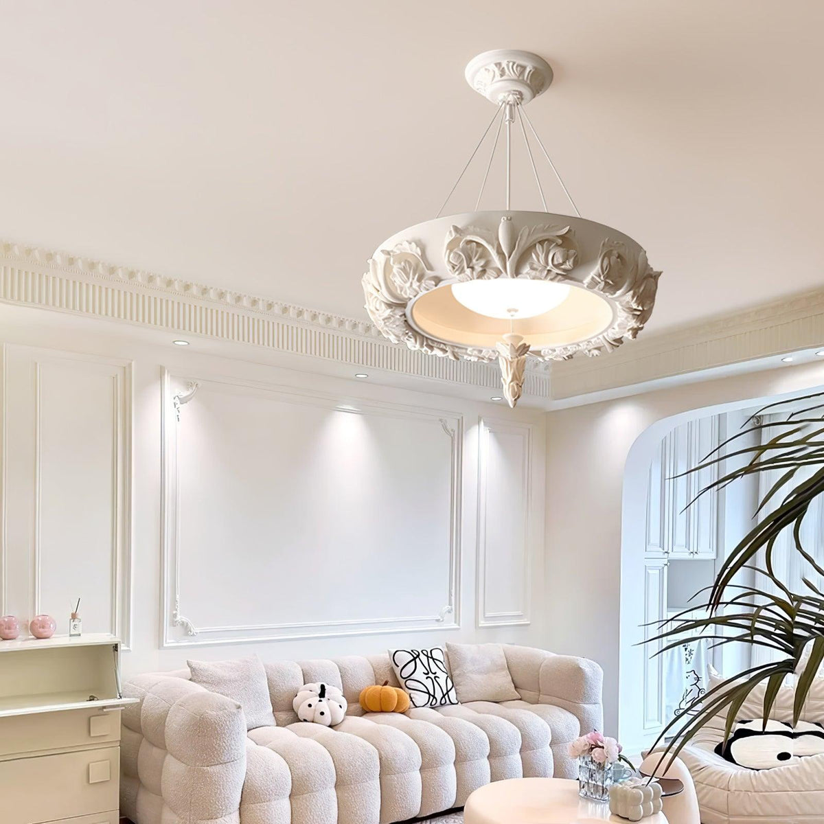 Artistic Carved Plaster Chandelier - view 4