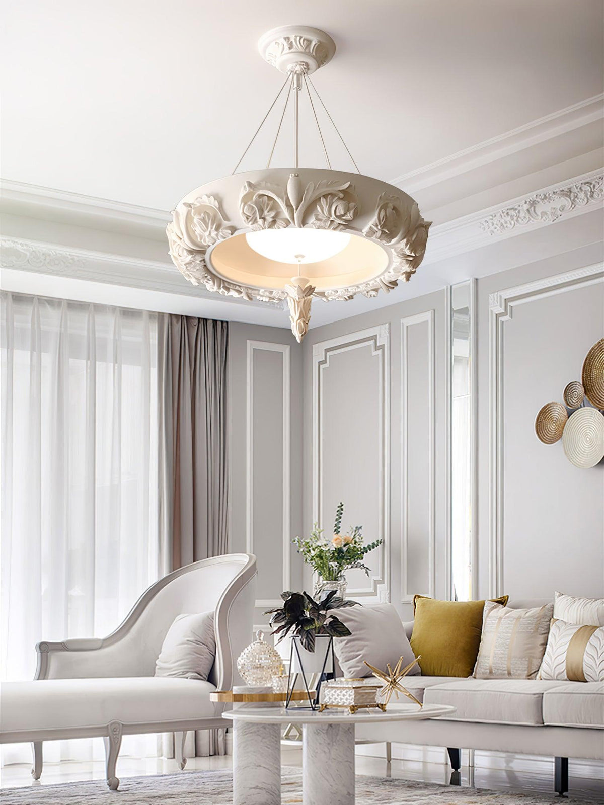 Artistic Carved Plaster Chandelier - view 24