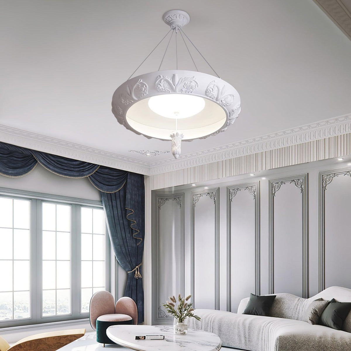 Artistic Carved Plaster Chandelier - view 34