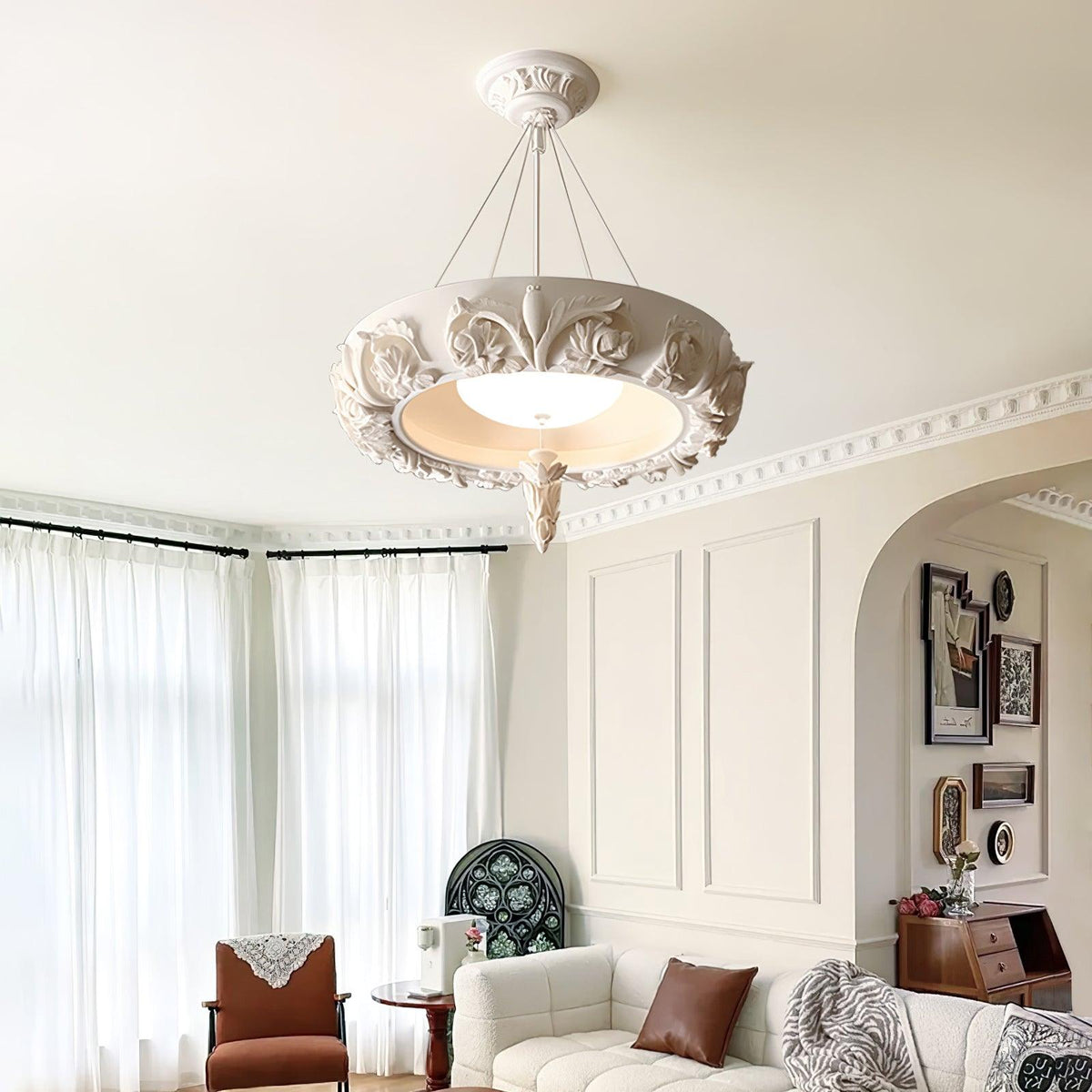 Artistic Carved Plaster Chandelier - view 5