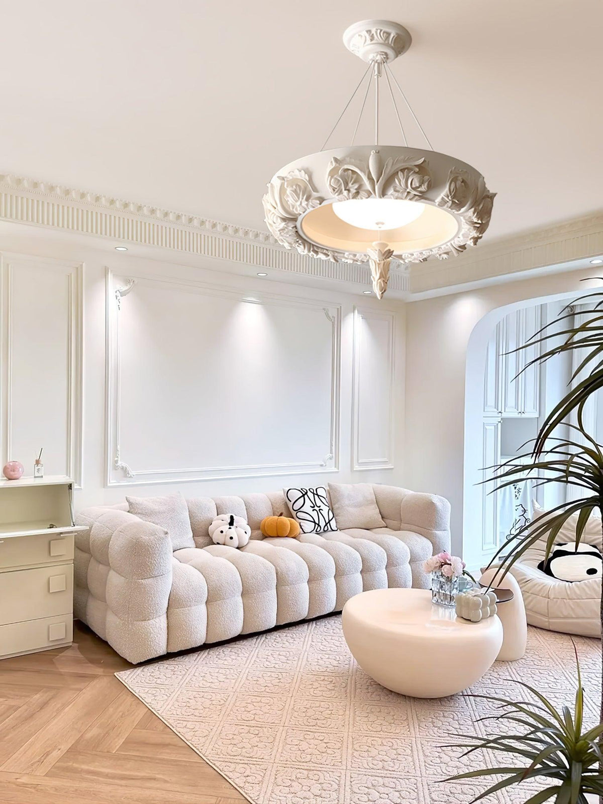 Artistic Carved Plaster Chandelier - view 8