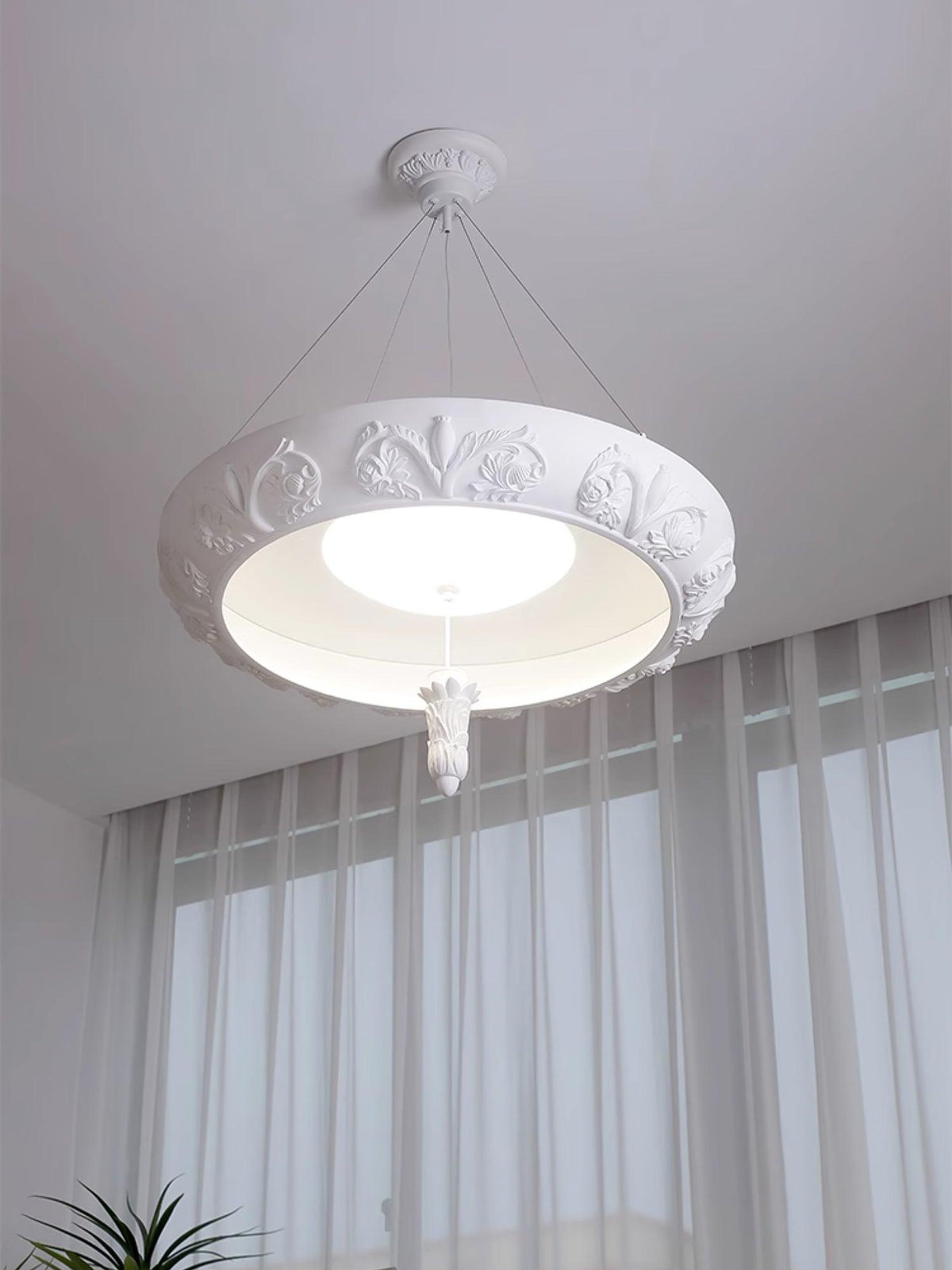 Artistic Carved Plaster Chandelier - view 9