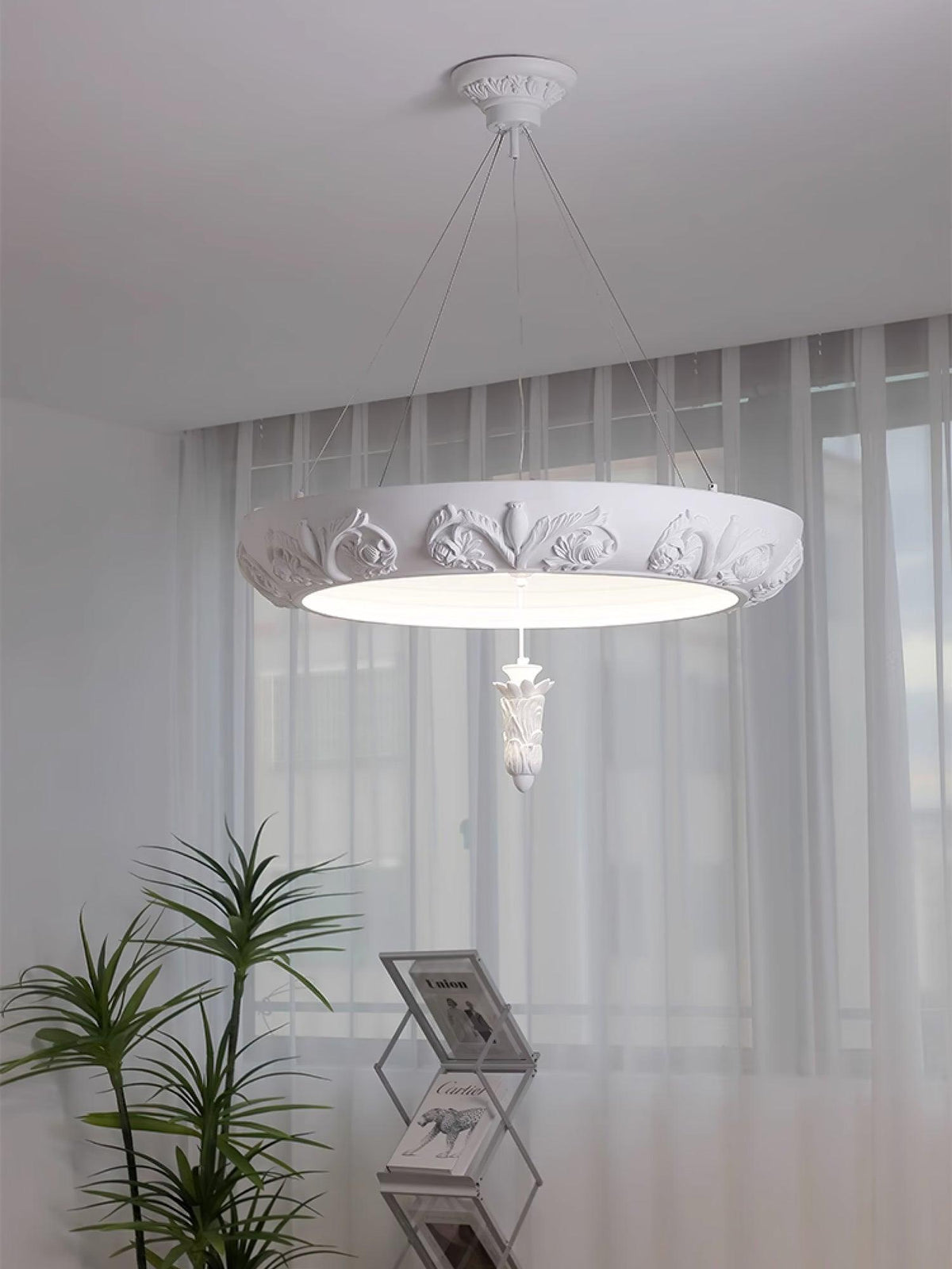 Artistic Carved Plaster Chandelier - view 10