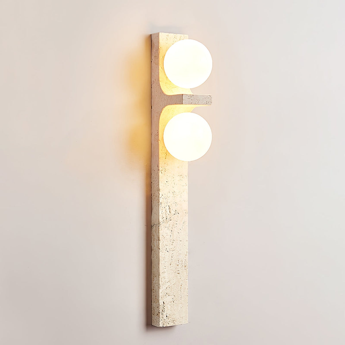 Asymmetrical Travertine Wall Sconce