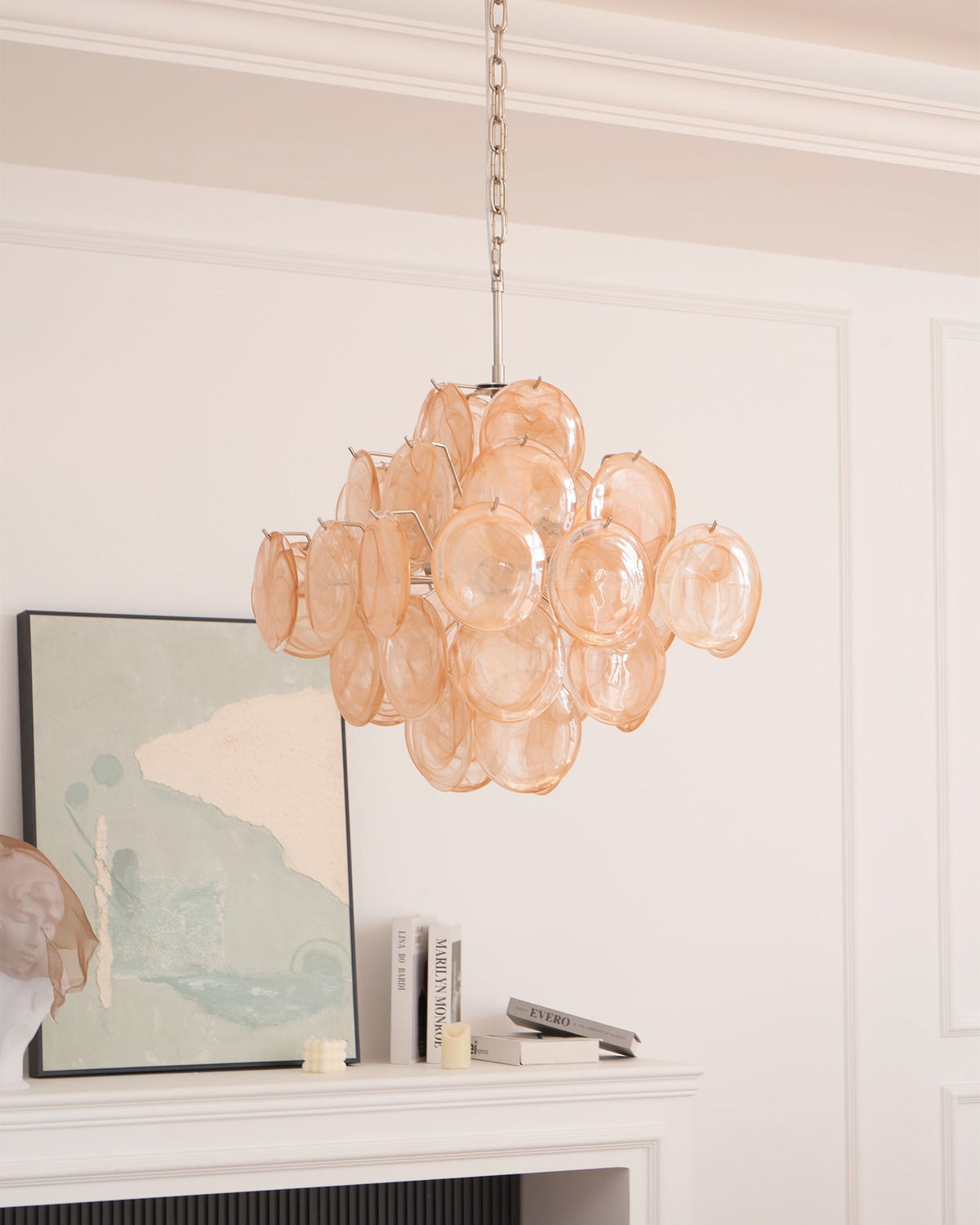 Aurelia Apricot Murano Glass Chandelier LINDVEIL