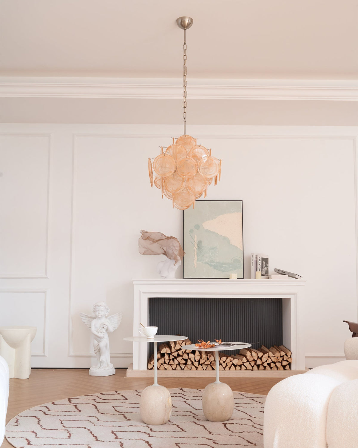 Aurelia Apricot Murano Glass Chandelier LINDVEIL