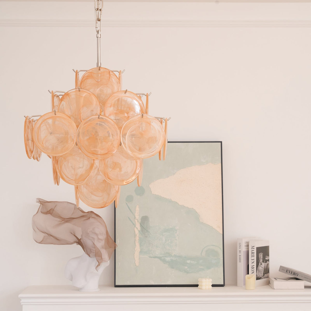Aurelia Apricot Murano Glass Chandelier LINDVEIL