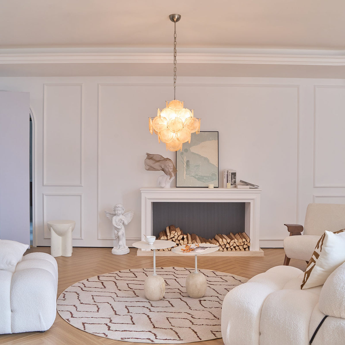 Aurelia Apricot Murano Glass Chandelier LINDVEIL