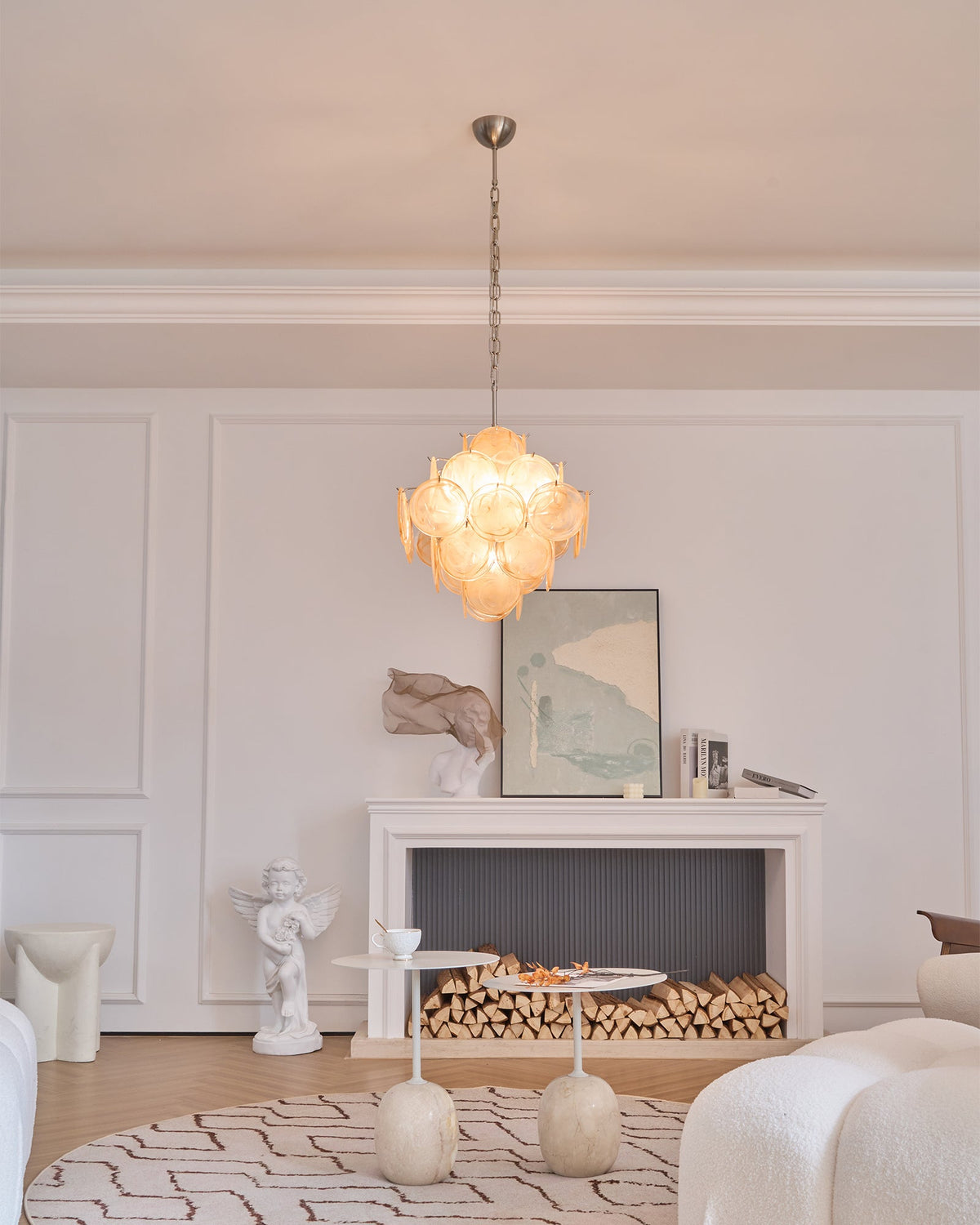Aurelia Apricot Murano Glass Chandelier LINDVEIL