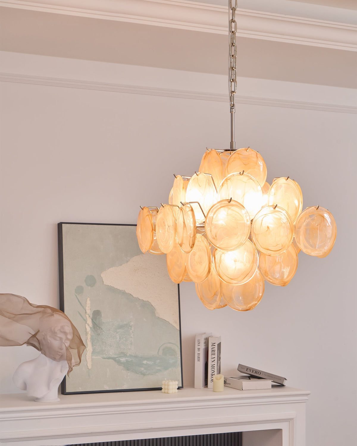 Aurelia Apricot Murano Glass Chandelier LINDVEIL