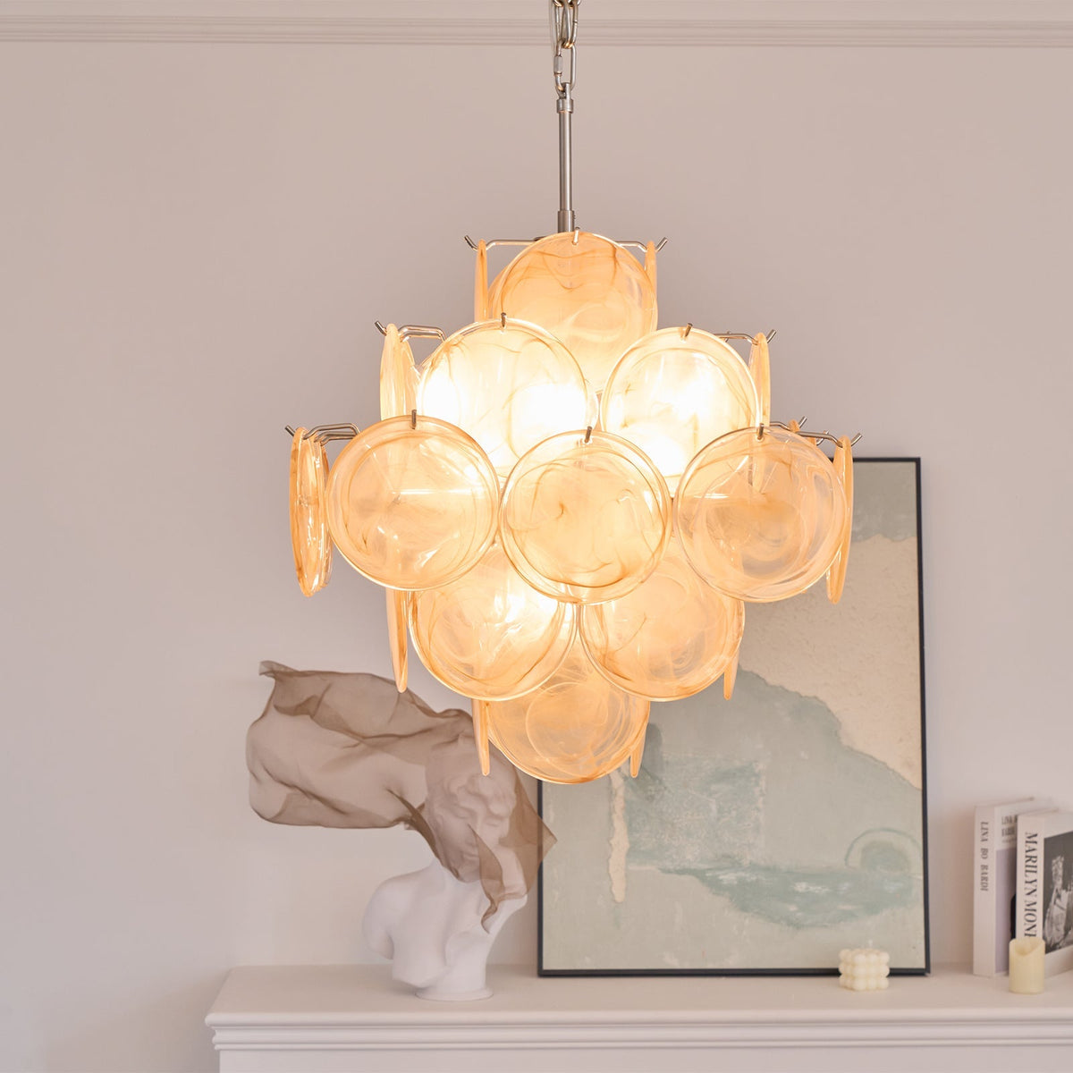 Aurelia Apricot Murano Glass Chandelier LINDVEIL