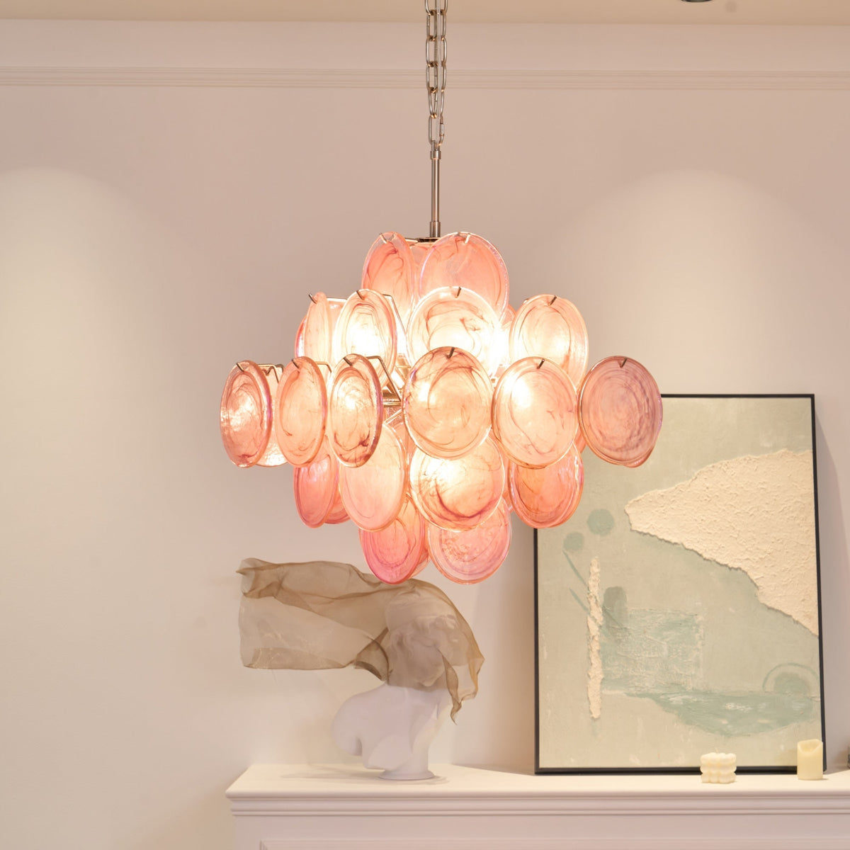 Aurelia Pink Murano Glass Chandelier - view 2