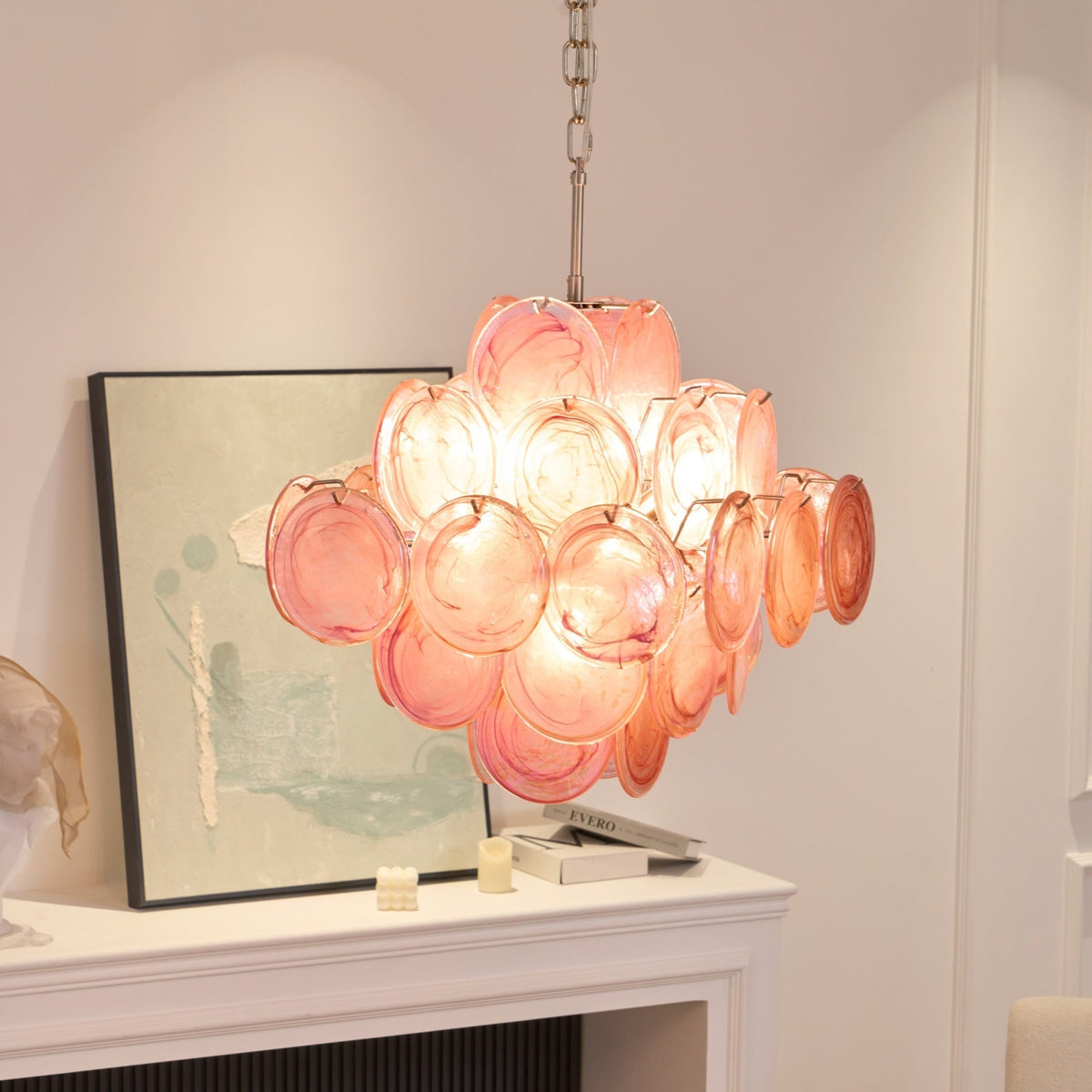 Aurelia Pink Murano Glass Chandelier - view 3