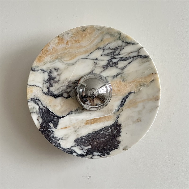 Calacatta Round Marble Wall Sconce