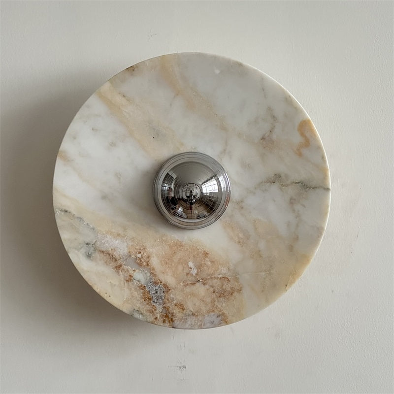 Calacatta Round Marble Wall Sconce