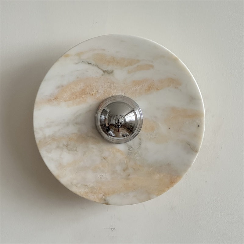 Calacatta Round Marble Wall Sconce