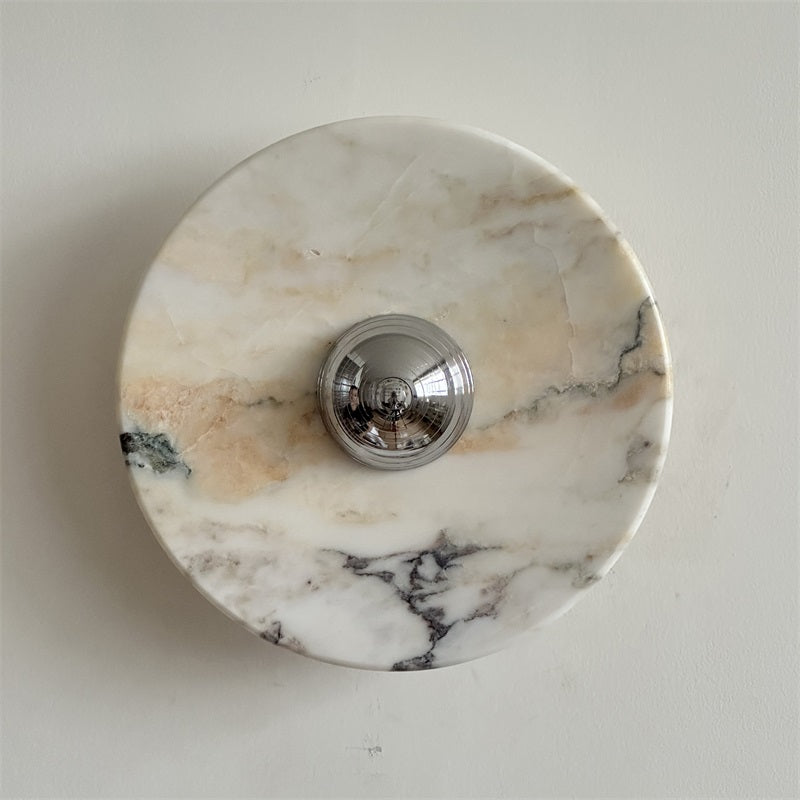 Calacatta Round Marble Wall Sconce