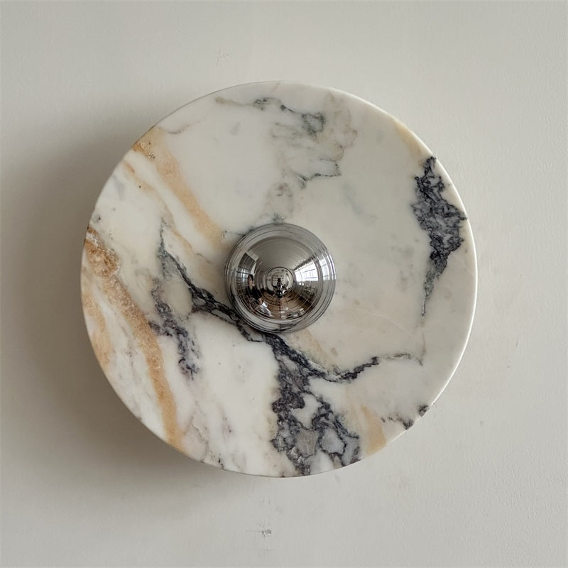 Calacatta Round Marble Wall Sconce