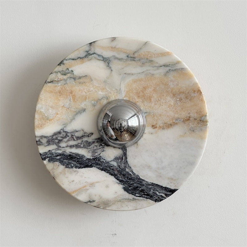 Calacatta Round Marble Wall Sconce
