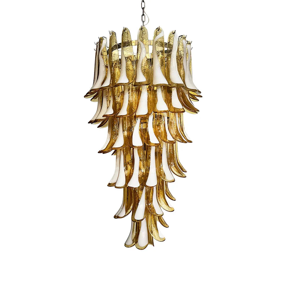 Petals Spiral Murano Amber Chandelier - view 23