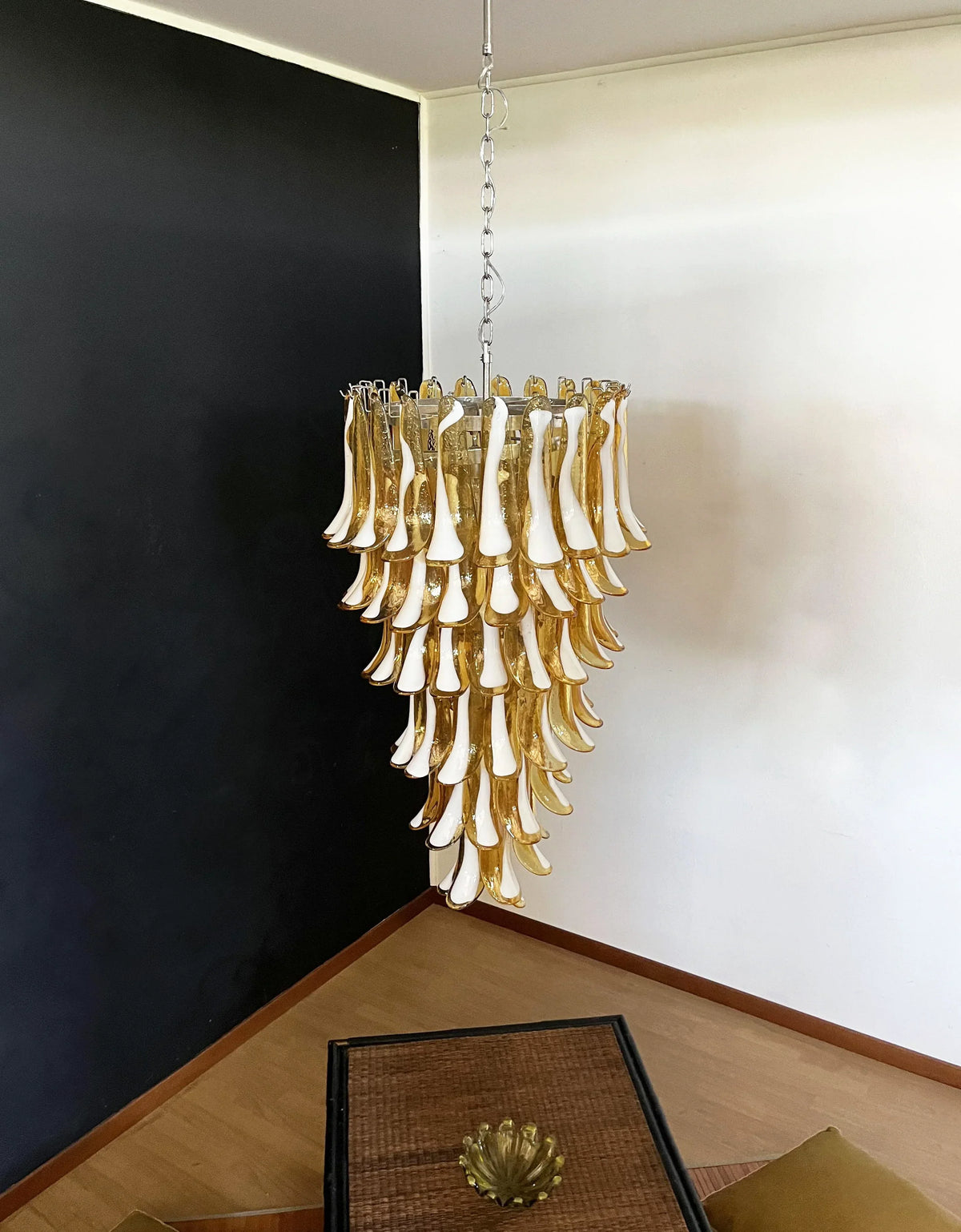 Petals Spiral Murano Amber Chandelier - view 13
