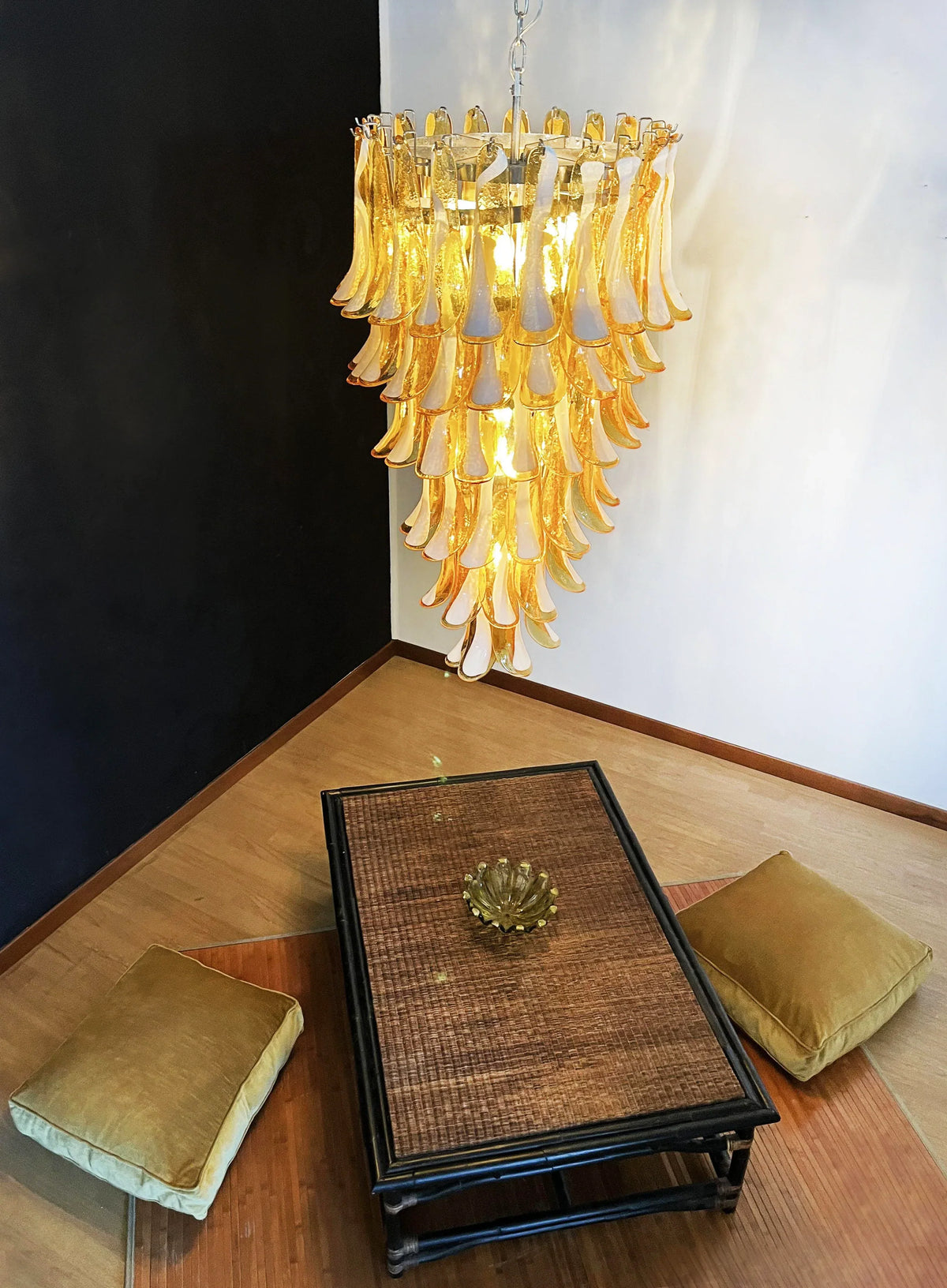 Petals Spiral Murano Amber Chandelier - view 7